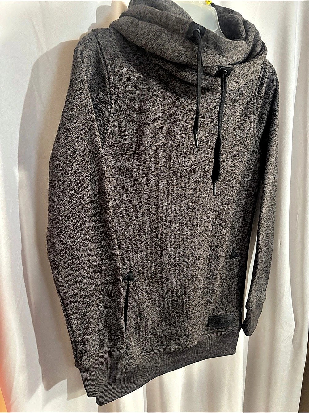 Volcom Women’s Tower Cowl Neck Pullover Fleece Hoodie Grey Small NWOT - Picture 8 of 14